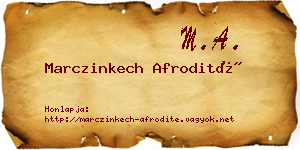Marczinkech Afrodité névjegykártya